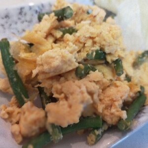 食材2つで簡単節約中華♡にんにくの芽と卵の中華炒め